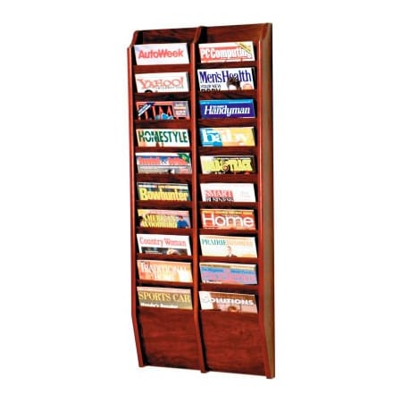 Wooden Mallet 20 Pocket Oak Wall Rack Mahogany MR48-20MH